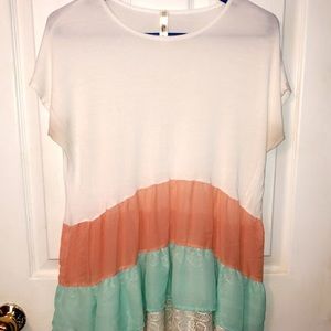 Babydoll style Top with layers and lace trim